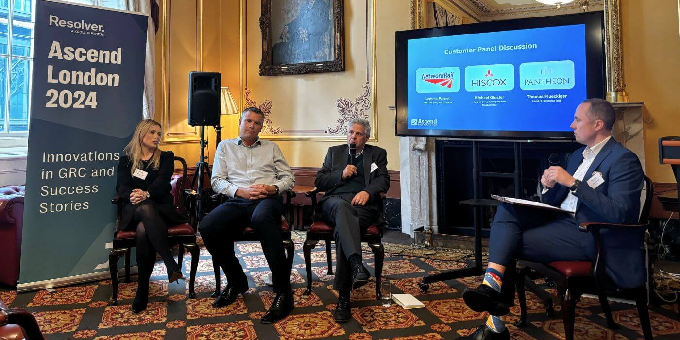 7 key takeaways from ascend london 2024: shaping the future of grc 2 A speaker leads a collaborative session on shaping the future of grc during ascend london 2024.