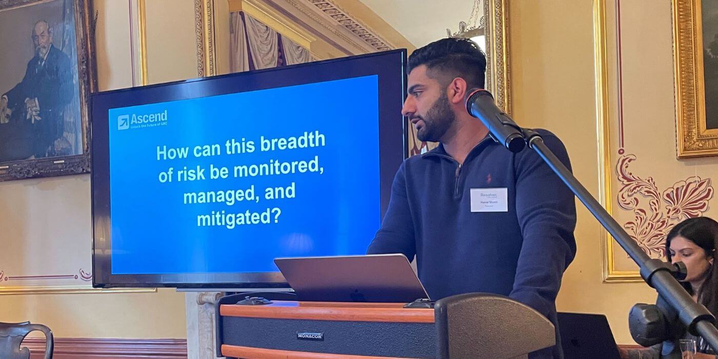7 key takeaways from ascend london 2024: shaping the future of grc 5 Presenter at ascend london 2024 discussing strategies for monitoring and mitigating risks as part of the future of grc.