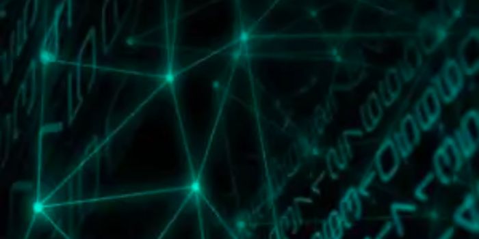 Image of a green laser matrix over dark background to depict threat intelligence feeds for the webinar integrating technology and expert services to better protect your organization against insider threats