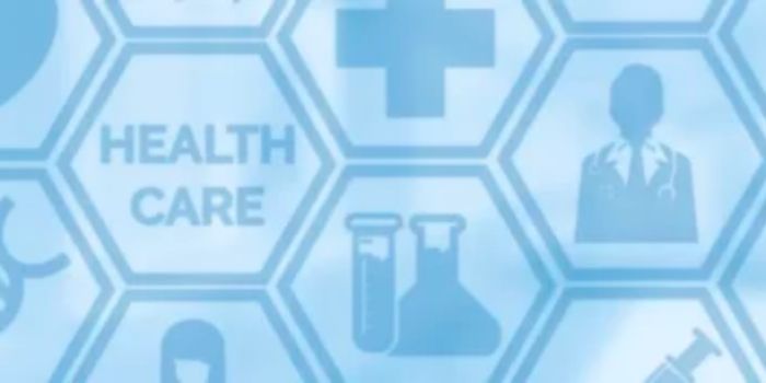 Blue image of honeycombs with healthcare icons to represent workplace violence in healthcare