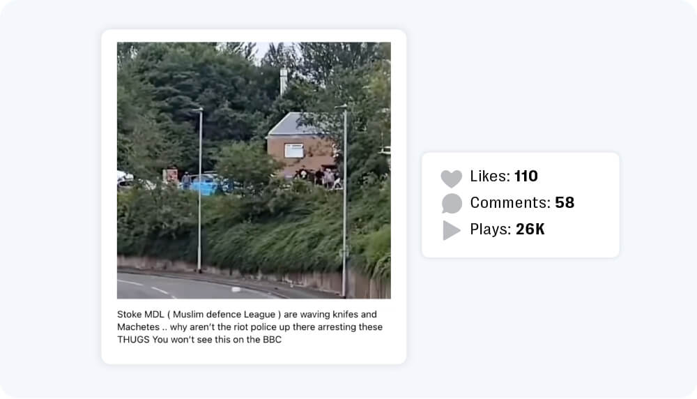 Livestreams, short-form videos and private messaging apps used to incite anti-migrant riots in the uk 11 Users posted short-form video clips of depicting alleged violence by minorities against white people.