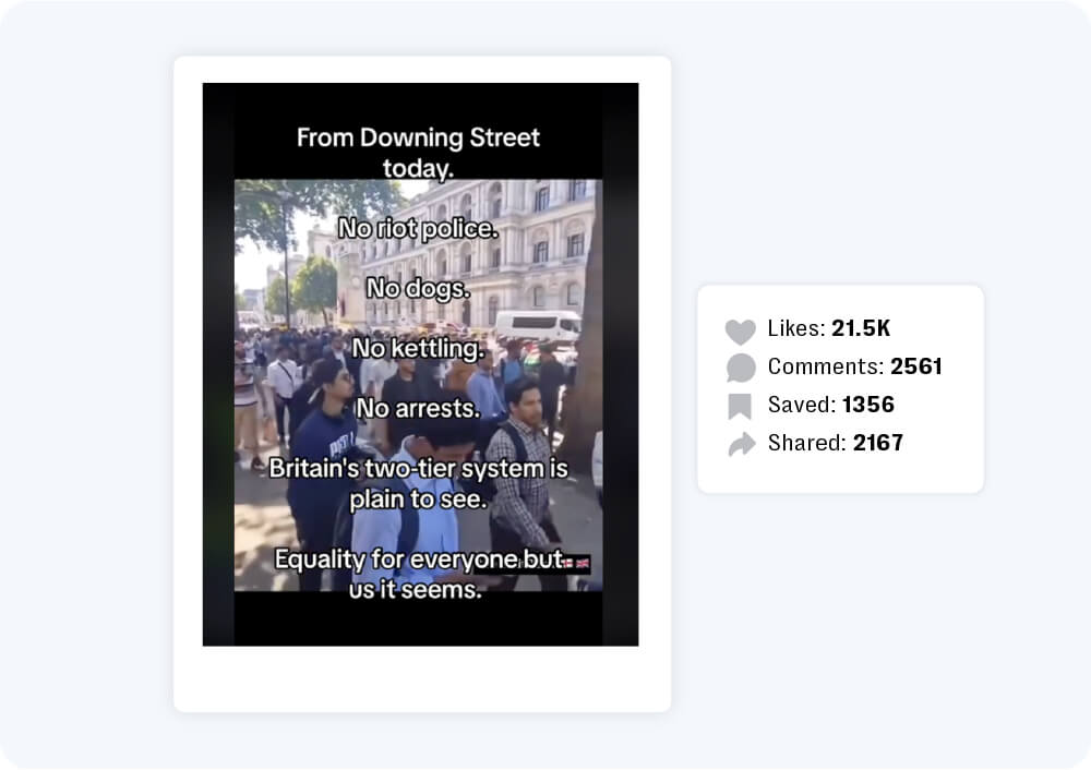 Livestreams, short-form videos and private messaging apps used to incite anti-migrant riots in the uk 12 Far-right actors also employed short-form video clips of the anti-migrant demonstrations and alleged the police were biased in favour of minorities and migrants.