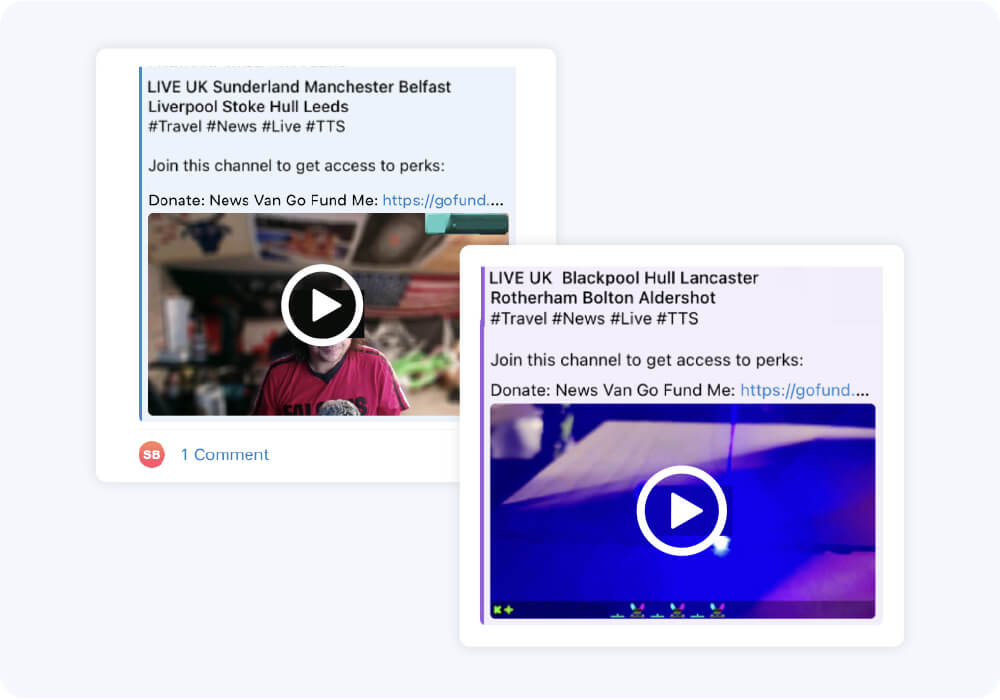 Livestreams, short-form videos and private messaging apps used to incite anti-migrant riots in the uk 9 Posts from users on a private messaging app promoted monetised livestreams broadcasting anti-migrant violence on mainstream platforms.