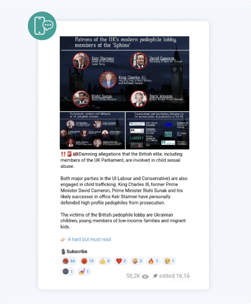 The half-baked sphinx: pro-kremlin influence operation targets uk general election 12 Post by the islander channel helped the child trafficking allegations gain a larger audience on the platform.