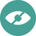 Icon of an eye with a diagonal line through it, representing how sentiment dashboards overlook safety signals and noncompliant content in pharma compliance monitoring.