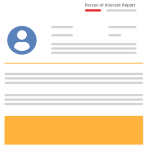 Person of interest dashboard stylized